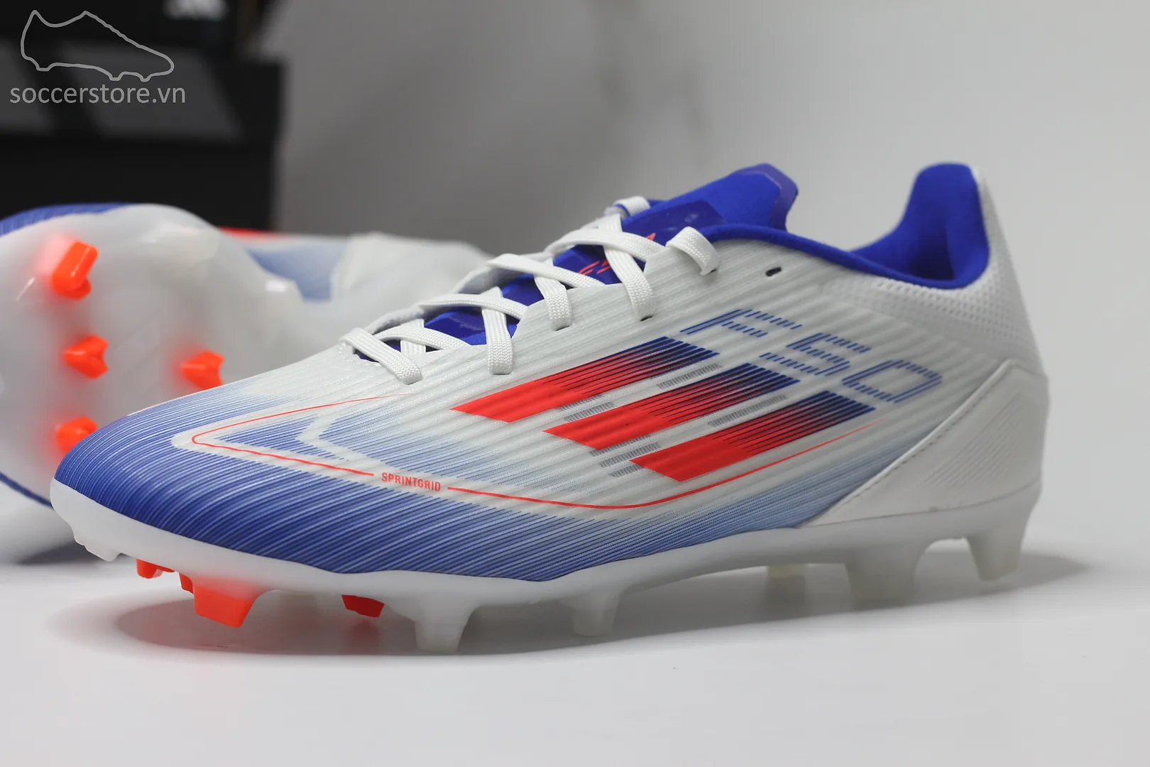 Adidas F50 League MG/FG Advancement pack màu xanh trắng IE0601