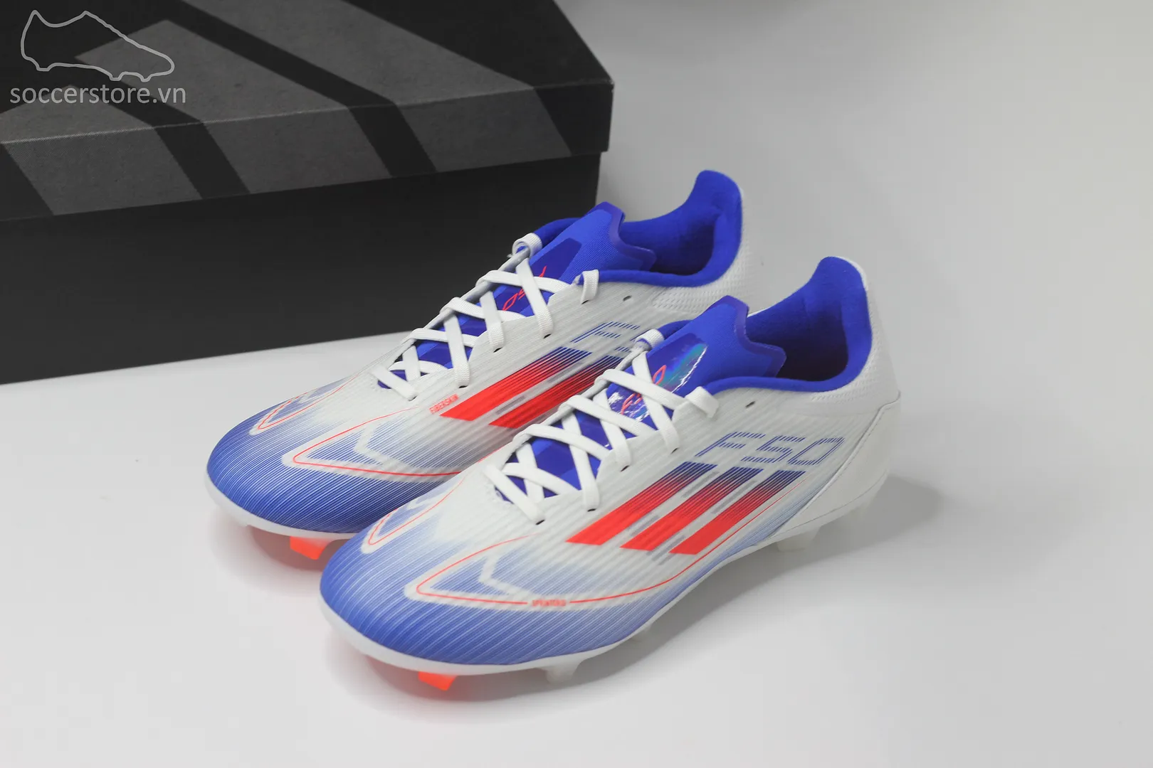 Adidas F50 League MG/FG Advancement pack màu xanh trắng IE0601
