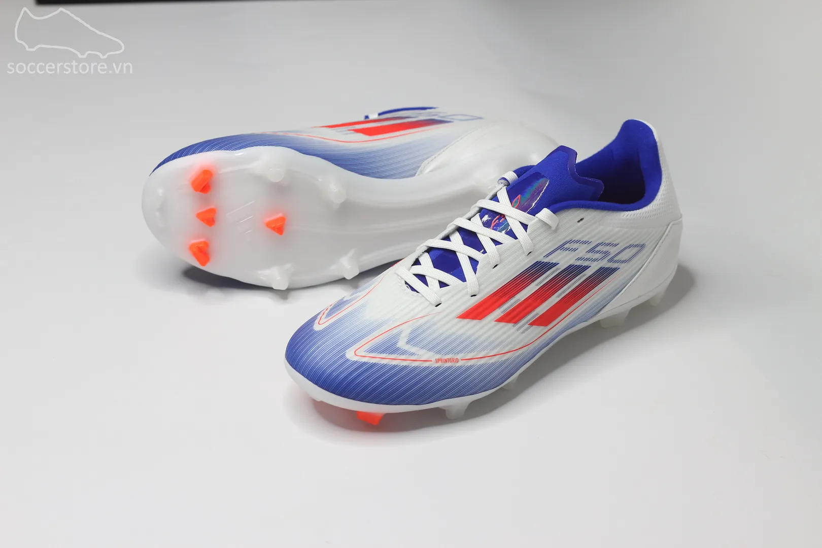 Adidas F50 League MG/FG Advancement pack màu xanh trắng IE0601