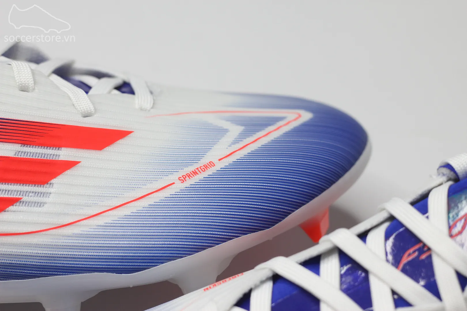 Adidas F50 League MG/FG Advancement pack màu xanh trắng IE0601