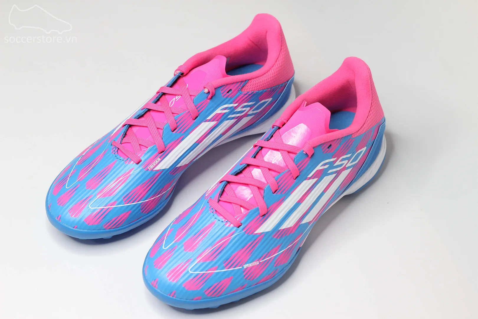 Adidas F50 League TF Reemergence pack màu hồng trắng IF1336