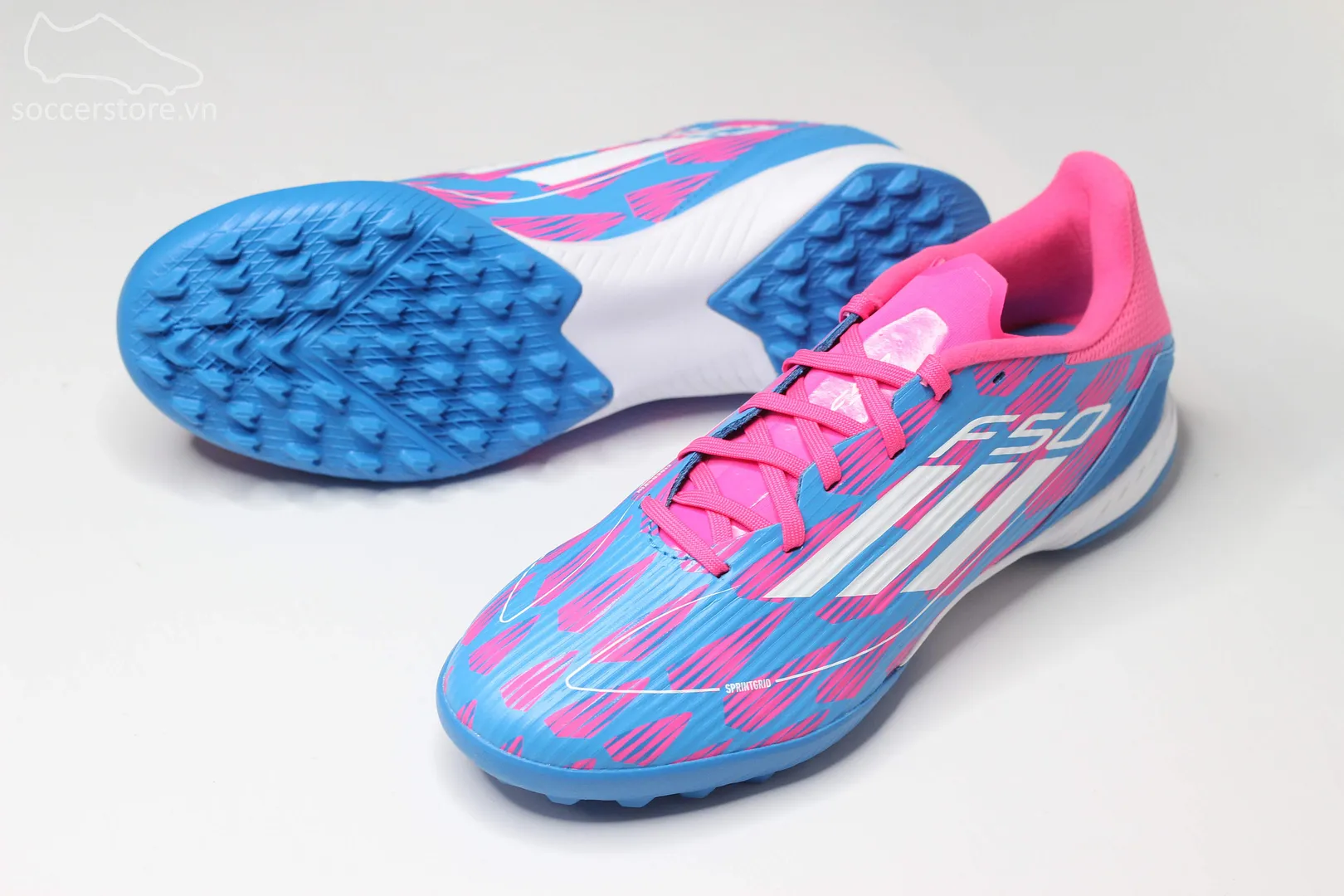 Adidas F50 League TF Reemergence pack màu hồng trắng IF1336
