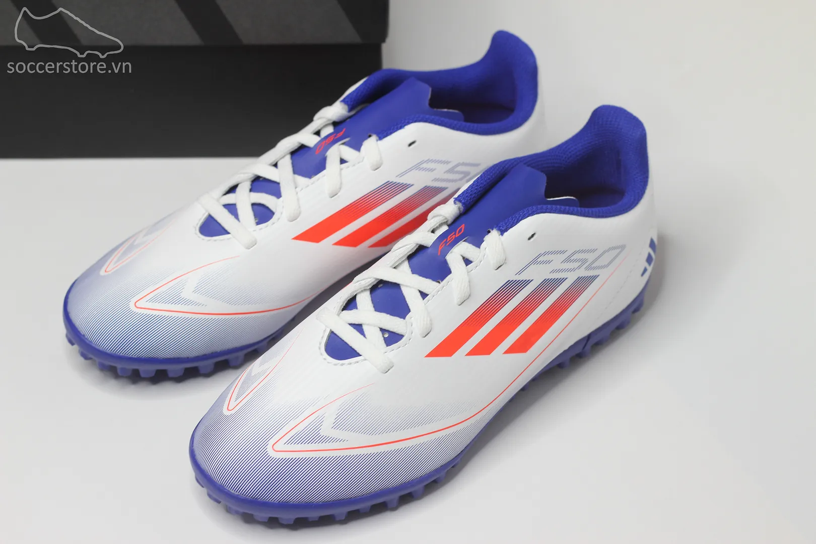 Adidas F50 Club TF Junior Advancement pack màu xanh trắng Kids IF1391