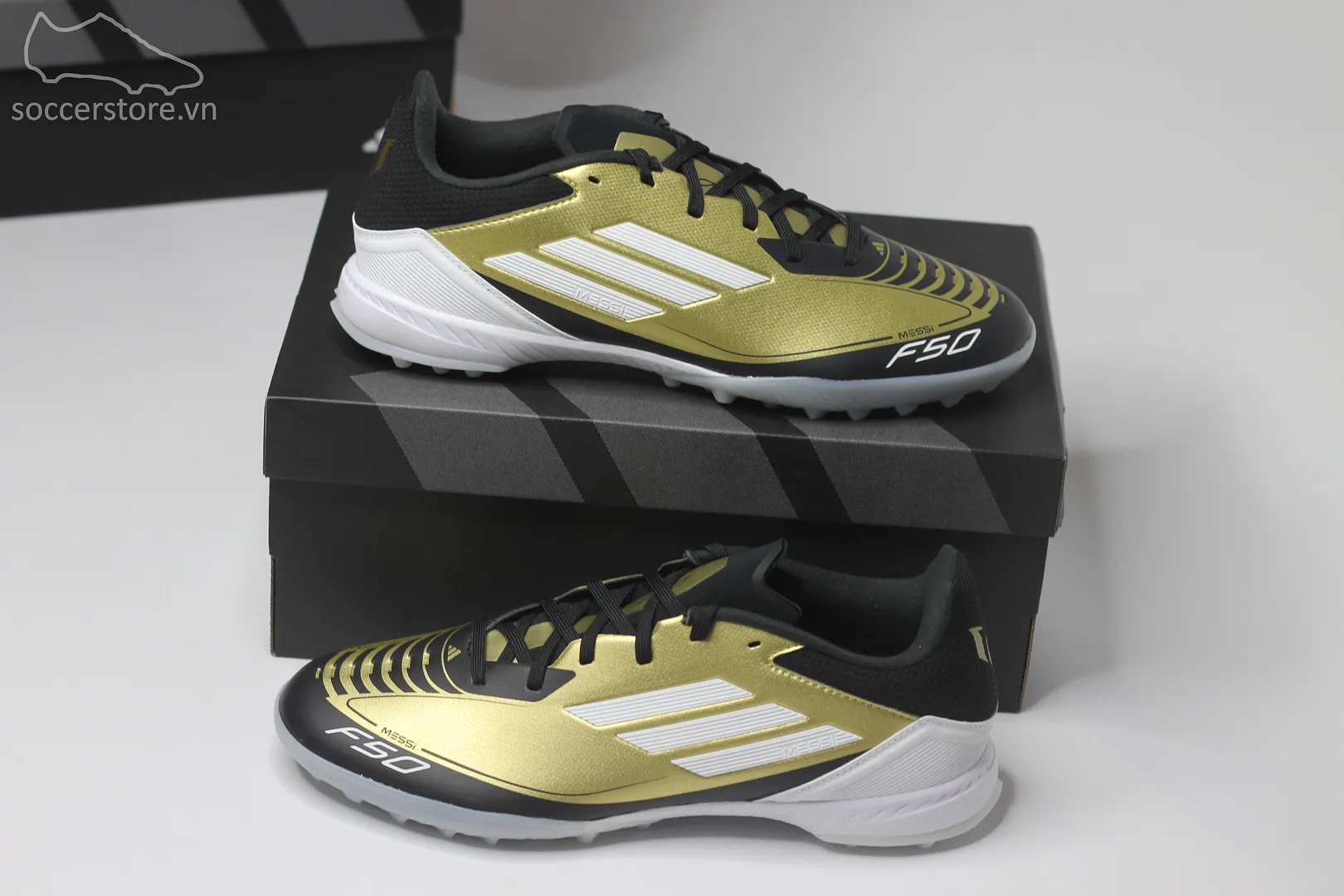 Adidas F50 League TF Messi 'Triunfo Dorado' màu vàng đồng IG9282