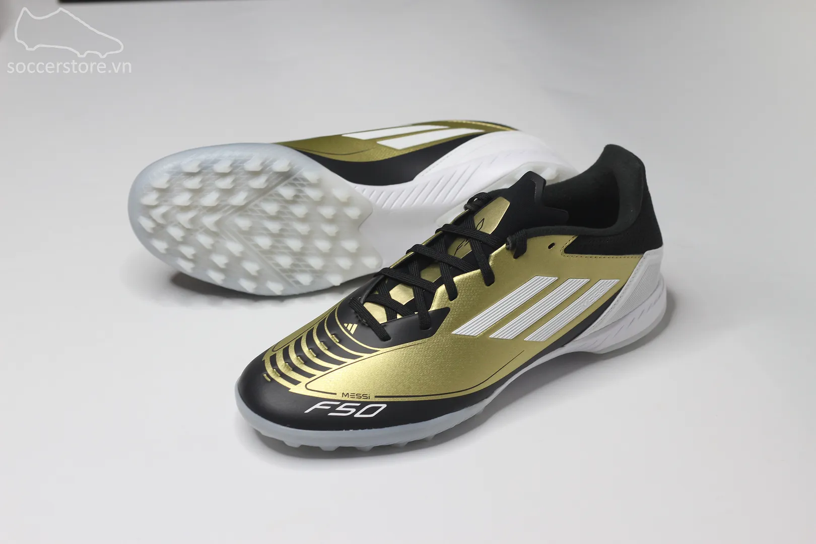 Adidas F50 League TF Messi 'Triunfo Dorado' màu vàng đồng IG9282