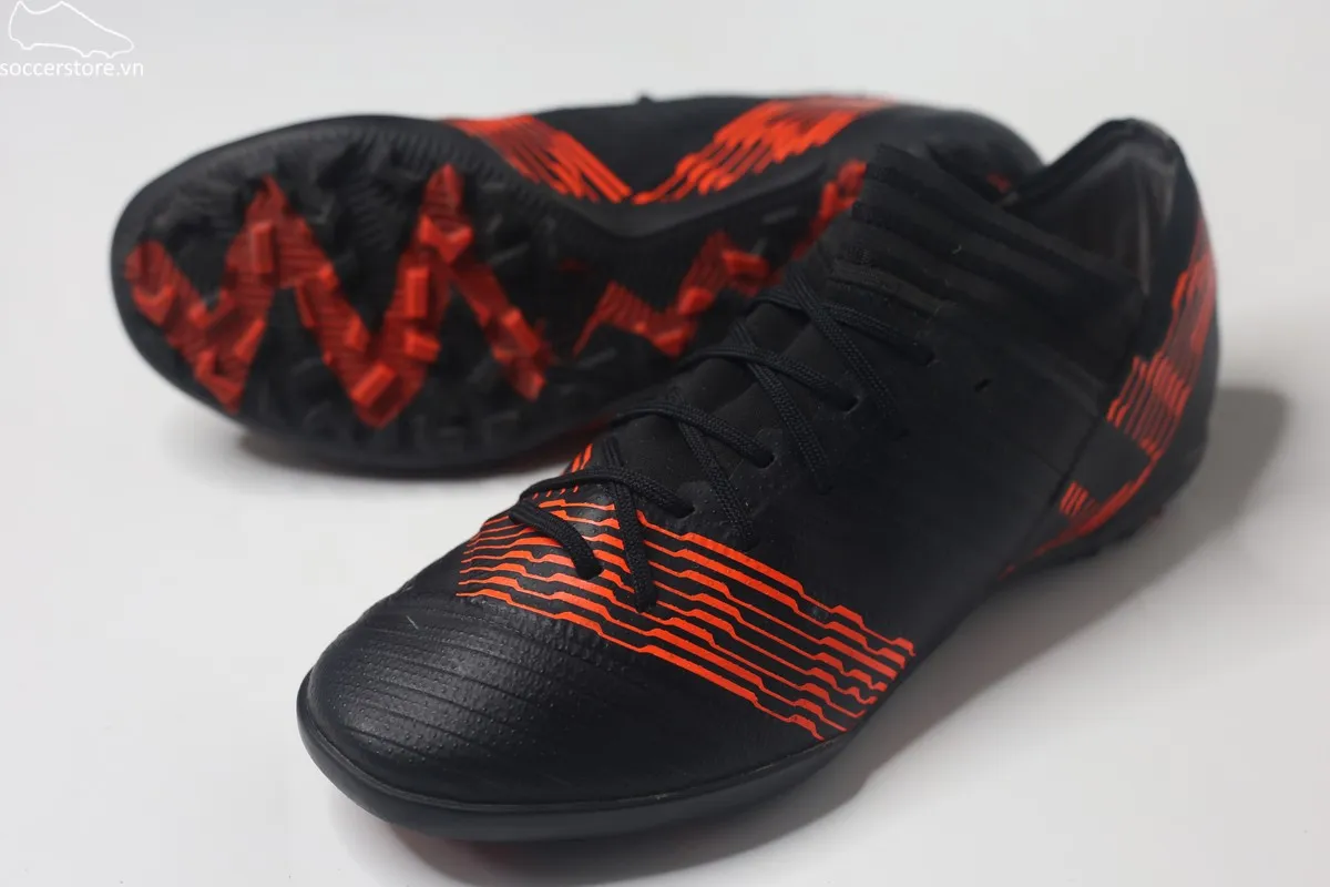 Used 85% Adidas Nemeziz Tango 17.3 TF- Core Black/ Solar Red size 42