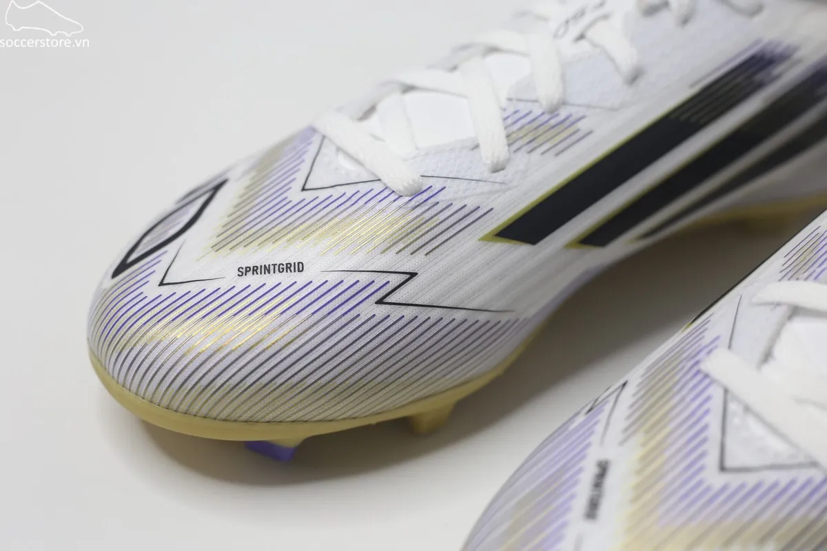 Adidas F50 League FG/MG Jr- Road To Glory trắng đồng JH7745