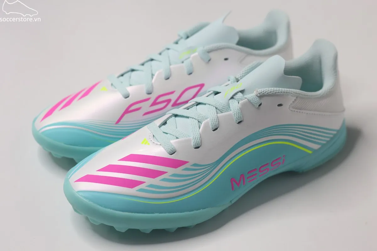 Adidas F50 League TF Messi Jr xanh ngọc JQ0944