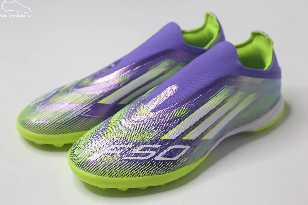 Giày bóng đá không dây Adidas F50 Pro TF LL màu tím JR9330