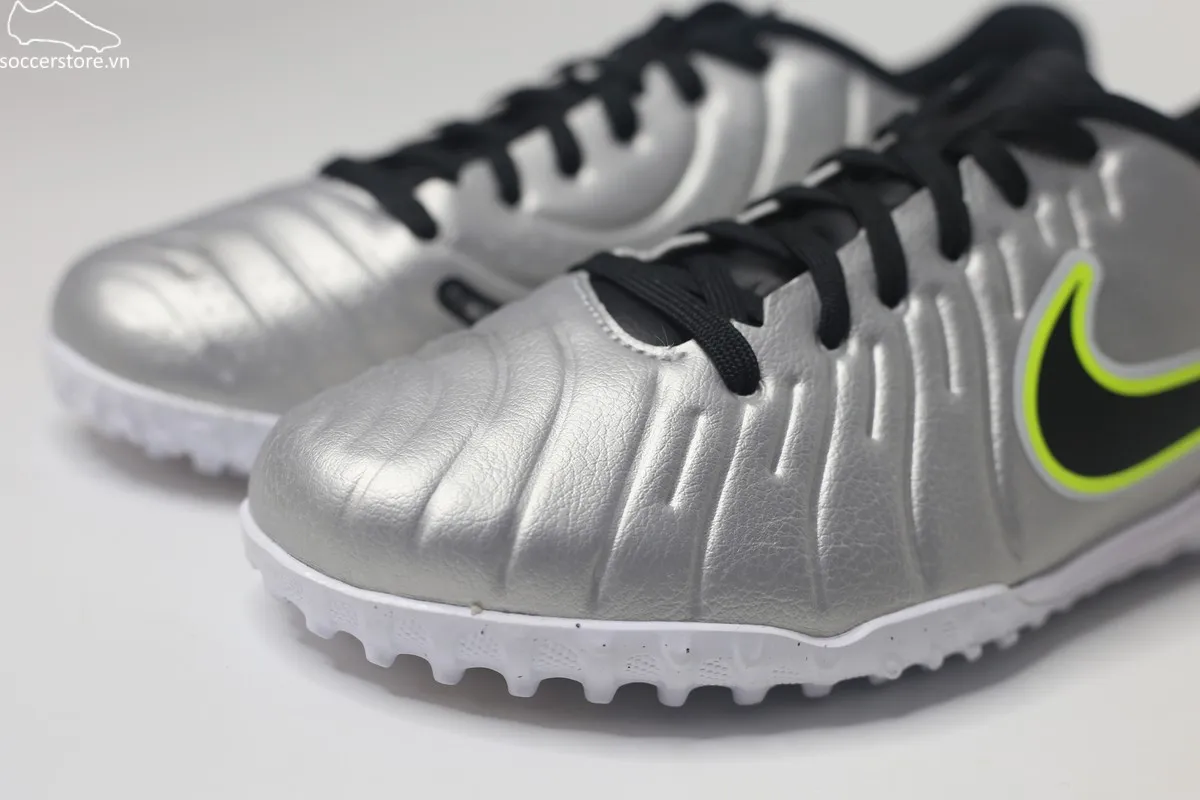 Giày bóng đá trẻ em Nike Tiempo Legend 10 Academy TF Jr màu bạc DV4351-001