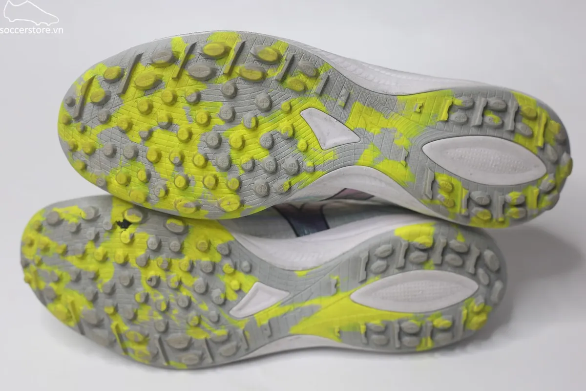 Used- đá 1 trận_Mizuno Alpha II Elite TF Frontier Pack trắng bạc P1GD256209