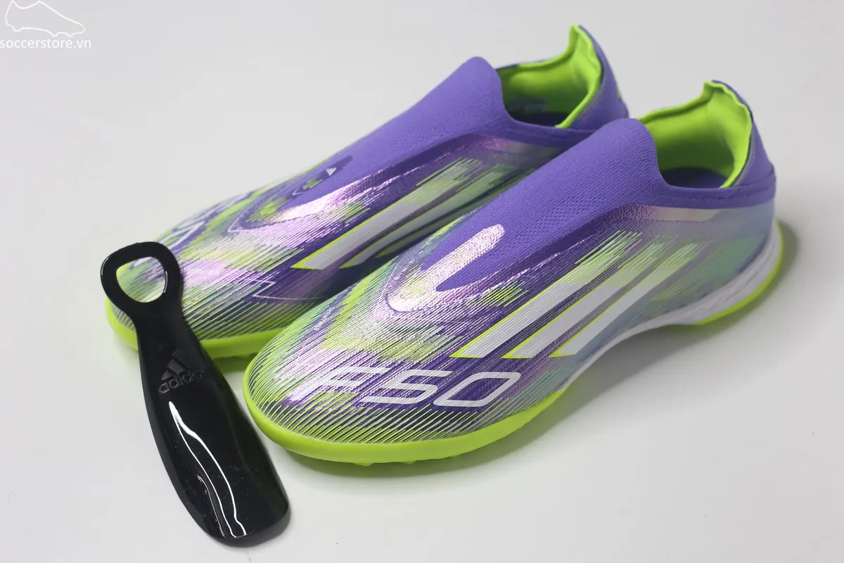 Giày bóng đá không dây Adidas F50 Pro TF LL màu tím JR9330