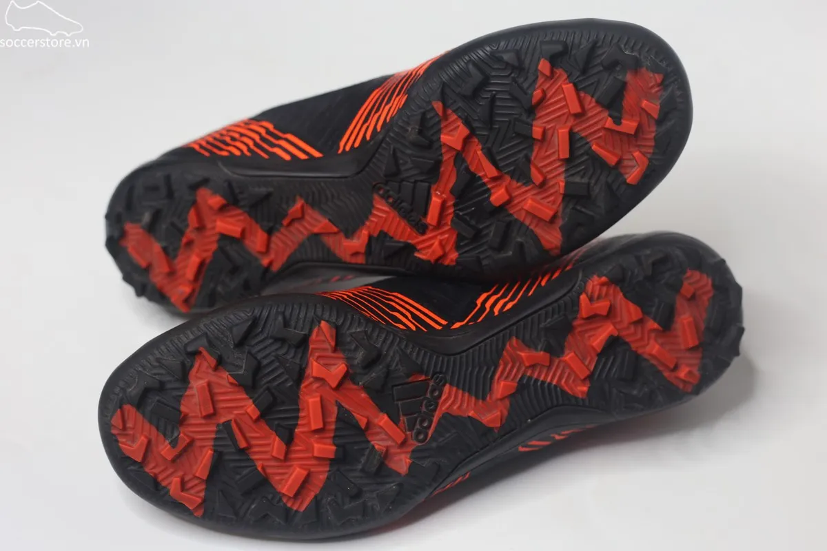 Used 85% Adidas Nemeziz Tango 17.3 TF- Core Black/ Solar Red size 42
