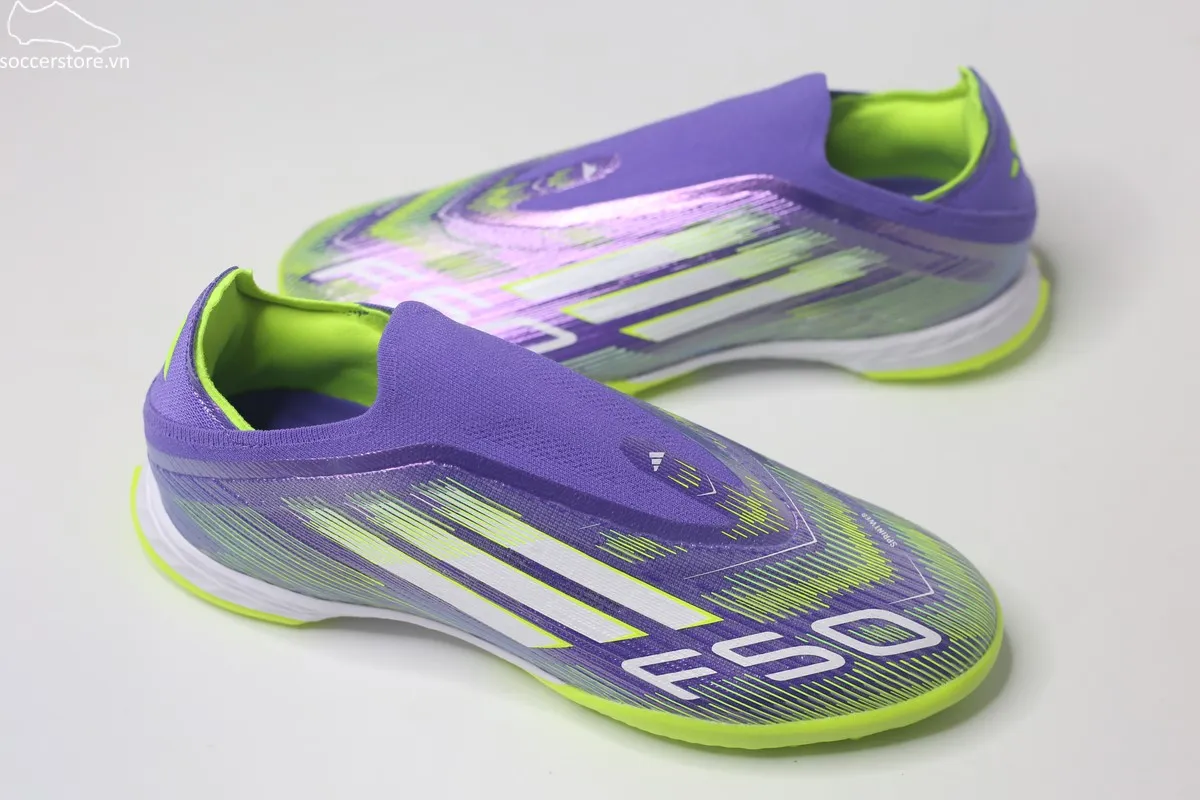 Giày bóng đá không dây Adidas F50 Pro TF LL màu tím JR9330