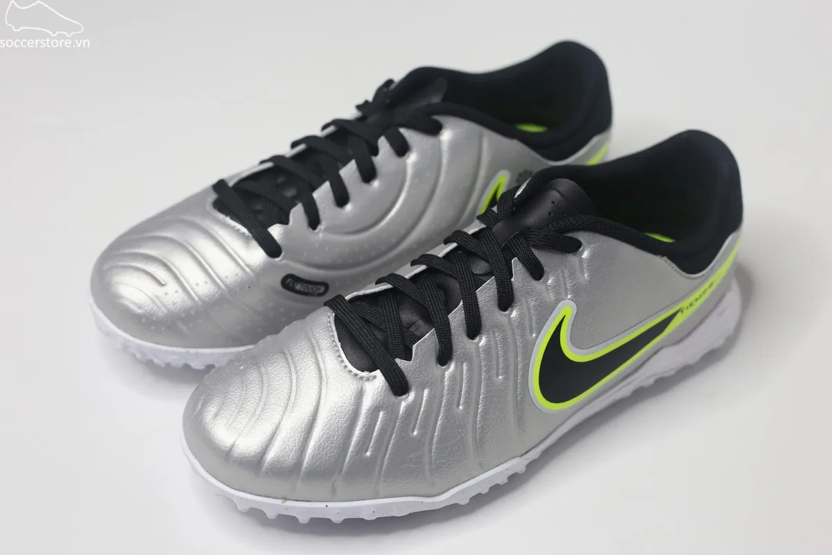 Giày bóng đá trẻ em Nike Tiempo Legend 10 Academy TF Jr màu bạc DV4351-001