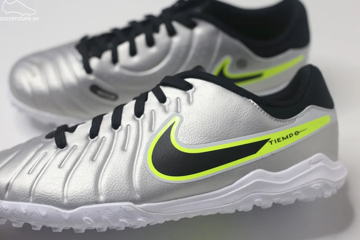 Giày bóng đá trẻ em Nike Tiempo Legend 10 Academy TF Jr màu bạc DV4351-001