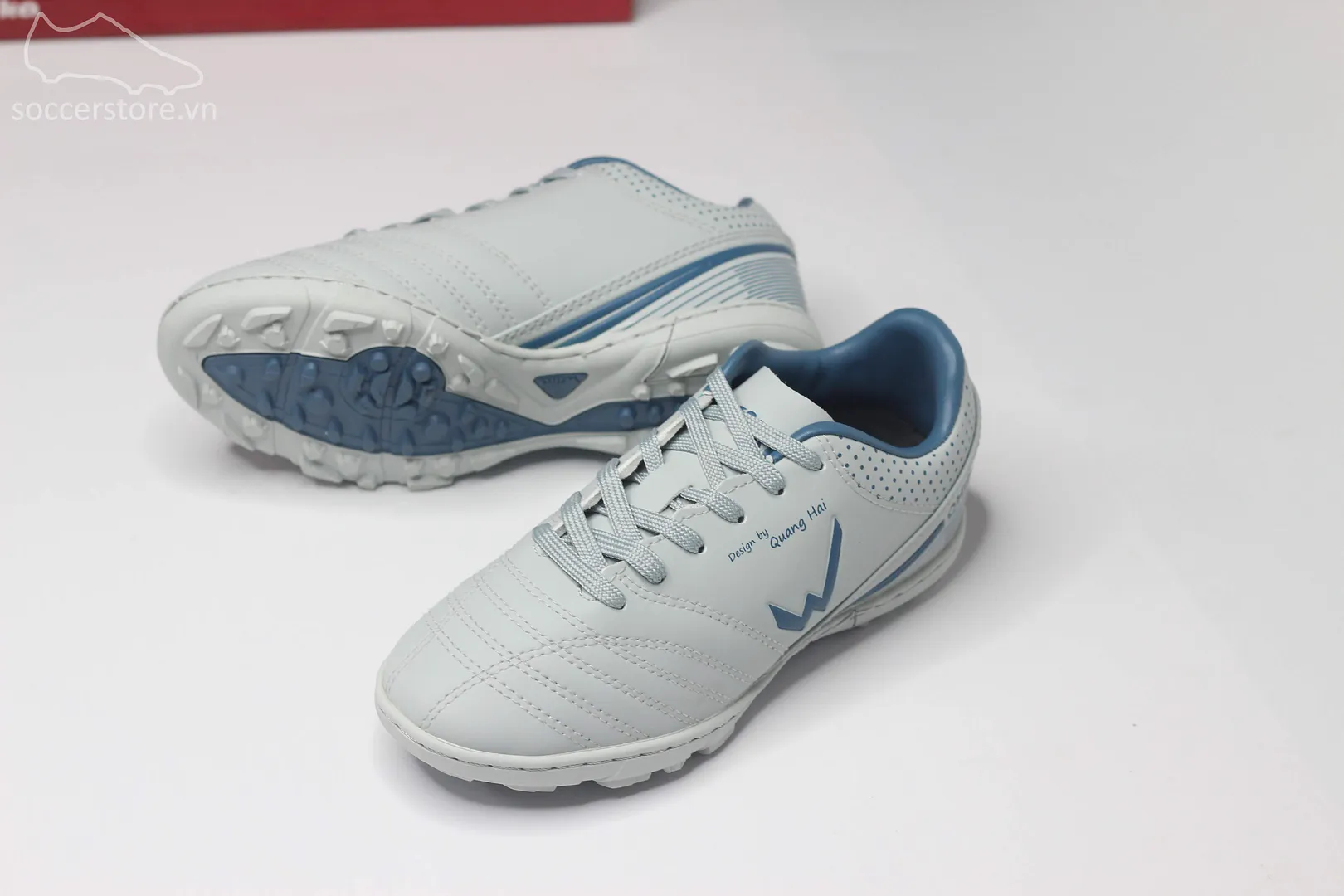 Giày bóng đá trẻ em Wika QH19 NEO màu trắng xám