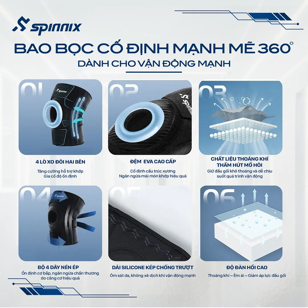 bó gối cao cấp Spinnix, bó gối thể thao