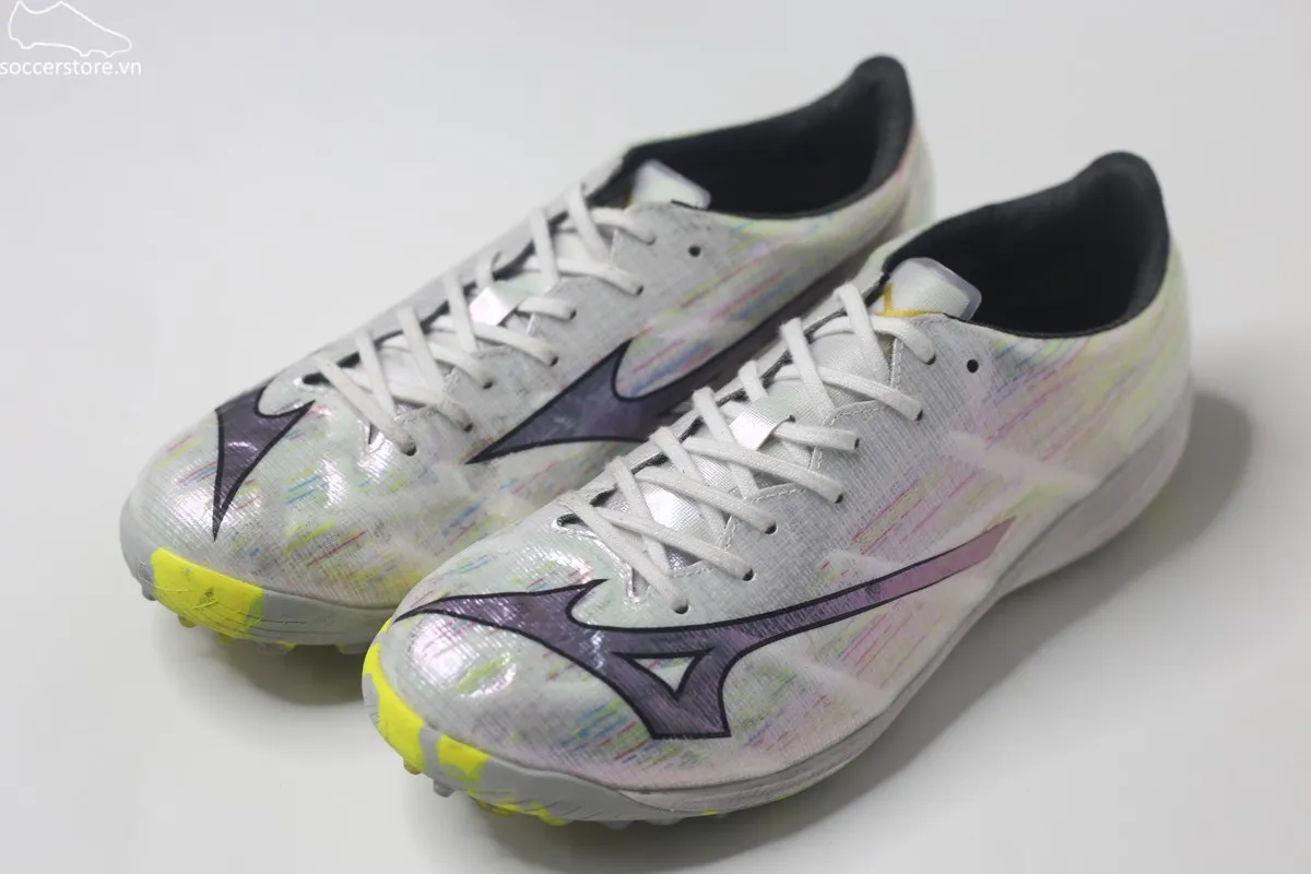 Used- đá 1 trận_Mizuno Alpha II Elite TF Frontier Pack trắng bạc P1GD256209