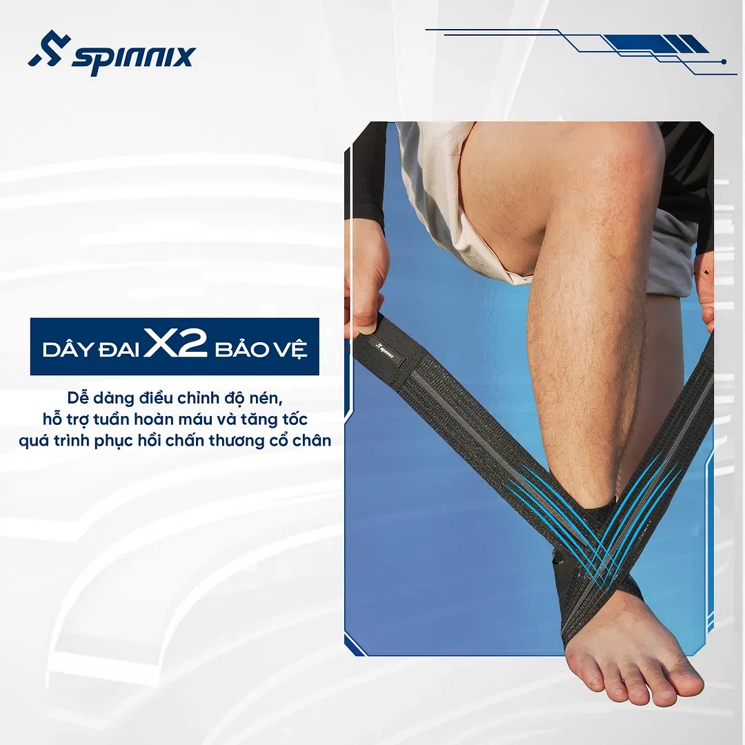 Băng cổ chân Spinnix ArmorX màu đen