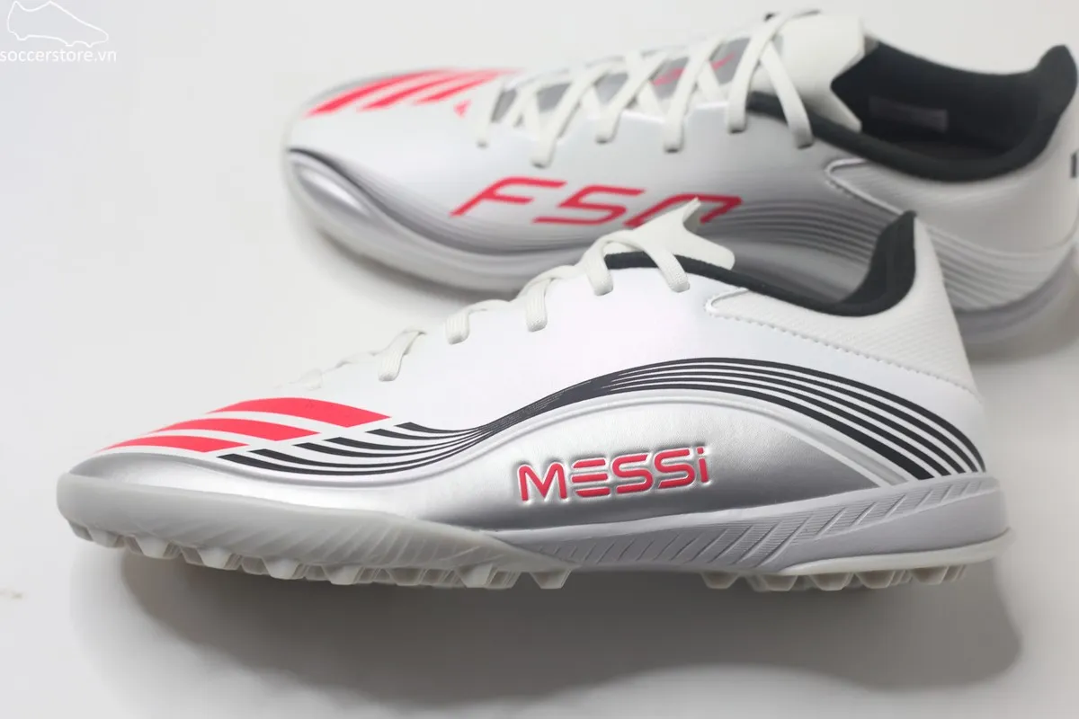 Adidas F50 League TF Messi Prestig10 màu trắng bạc JP7448