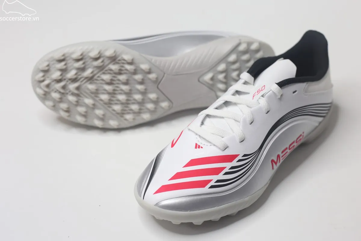 Adidas F50 League TF Jr Messi Prestig10 trắng bạc JP7456