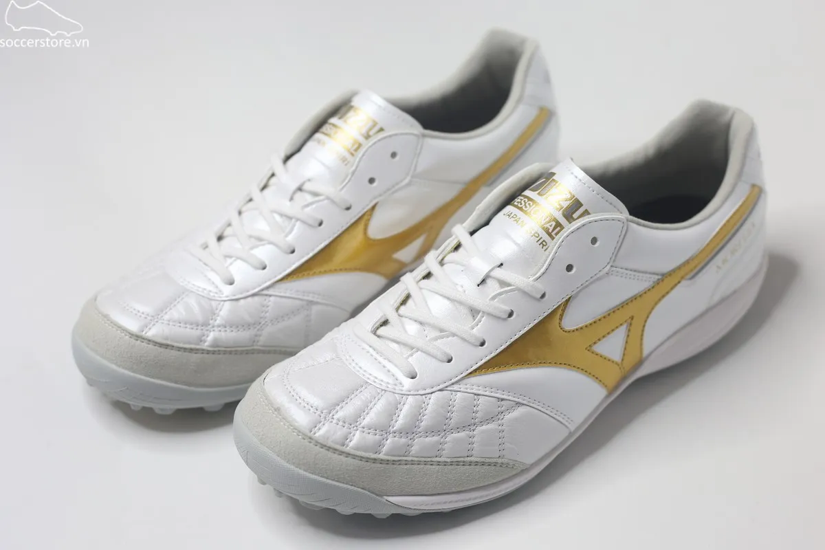 Mizuno Morelia Sala Japan TF trắng gold Made In Japan Q1GB260250