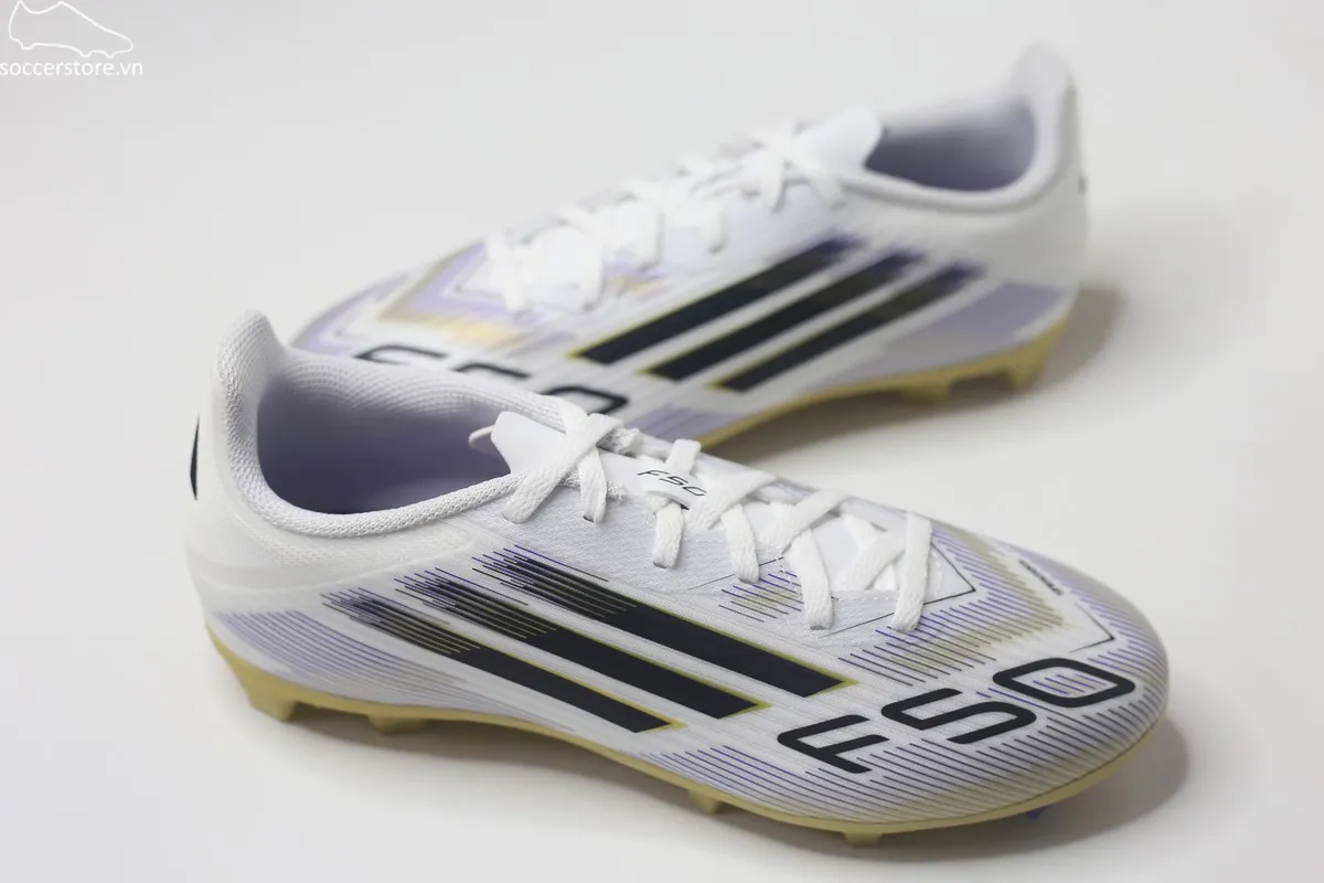 Adidas F50 League FG/MG Jr- Road To Glory trắng đồng JH7745
