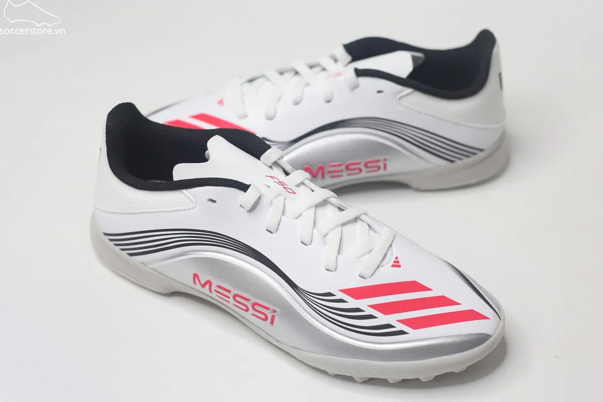 Adidas F50 League TF Jr Messi Prestig10 trắng bạc JP7456