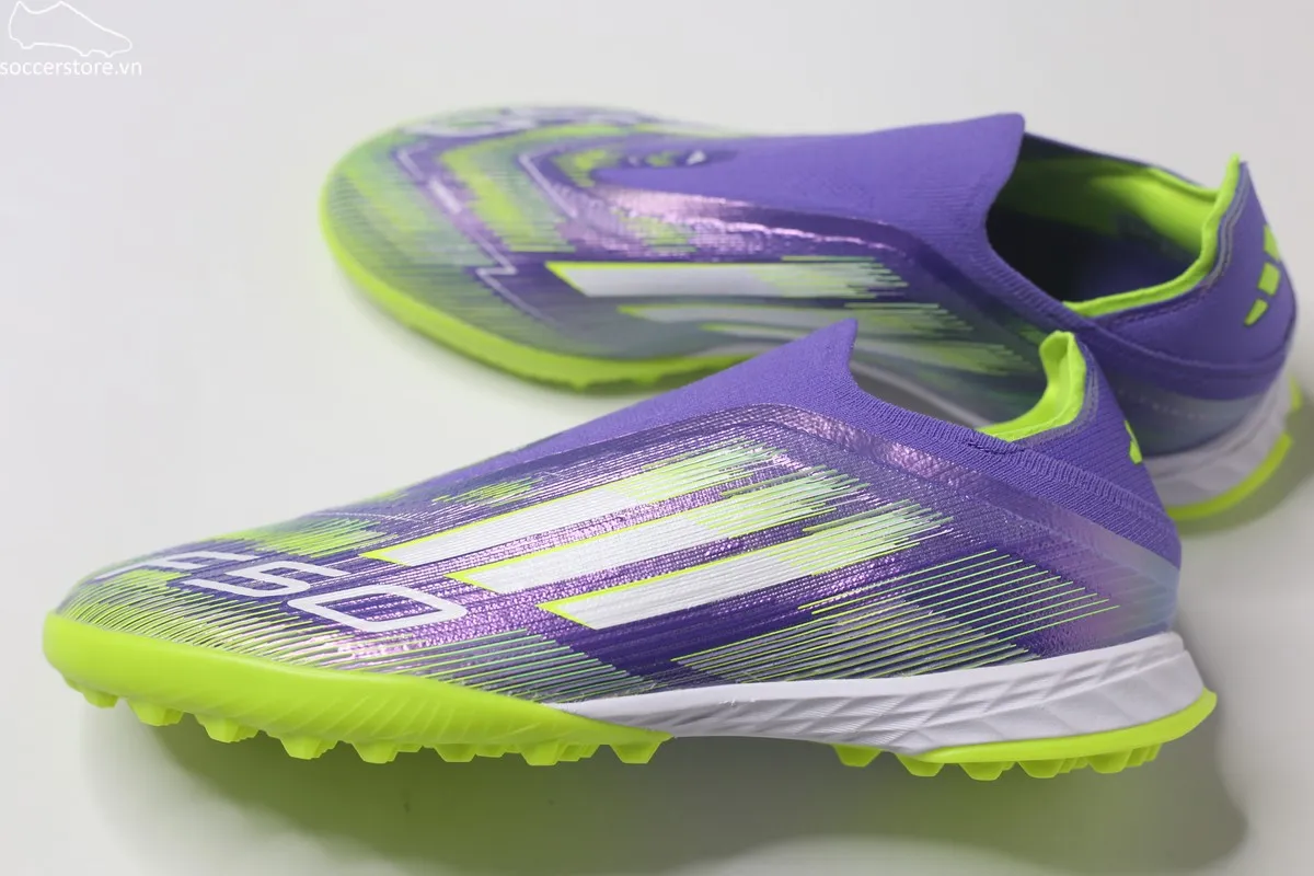 Giày bóng đá không dây Adidas F50 Pro TF LL màu tím JR9330