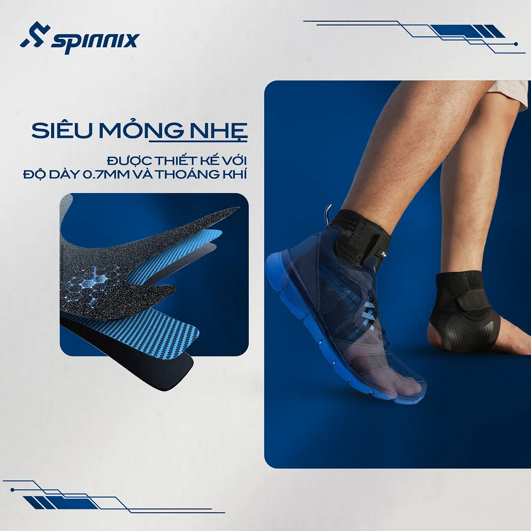 Băng cổ chân Spinnix ArmorX màu đen